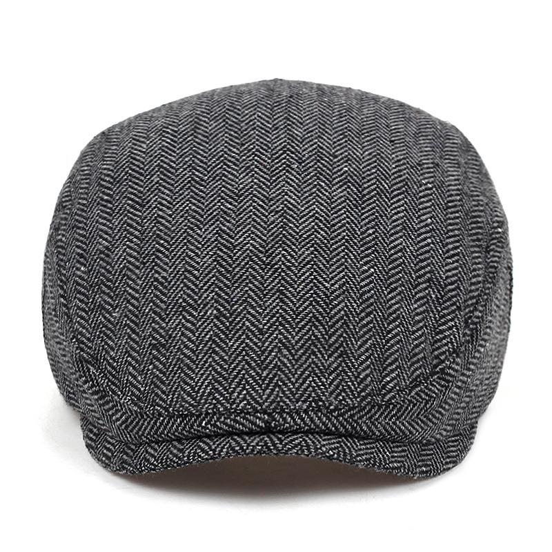 Herringbone Grid Style Beret Hats Fashion Outdoor Windproof Cold Hat Men's and Women's Universal Cap Cotton Warm Caps