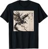 Japanese Ink Art Crow- Raven Ink Art Graphic T-Shirt