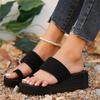 Black Women Flat Flip-flops Slippers Comfortable Non-slip Sandals Bohemian Style Flip Flop Home Bathroom Fashion Slippers Slides