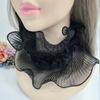 Elegant Breathable Pleated Decorative Collar Autumn Winter Cape Scarf Ruffled Shawl High Collar Fake Collar