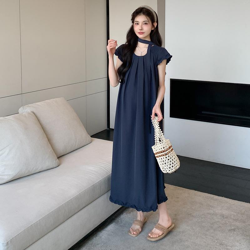 2026 Elegant Lace Puff Sleeve Maternity Dress 2XL