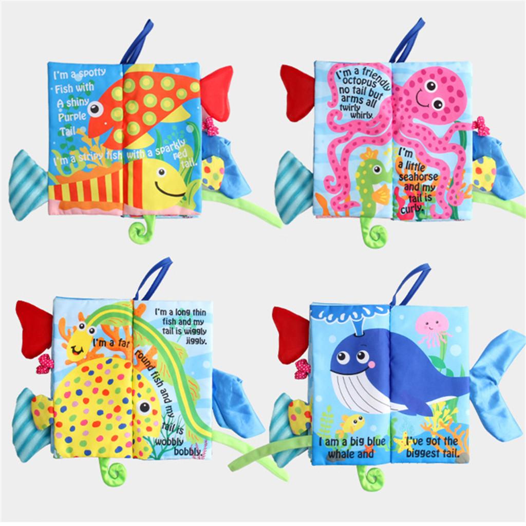 Baby Kids Intelligence Development Cloth 3D  Tail Book Educational Toy