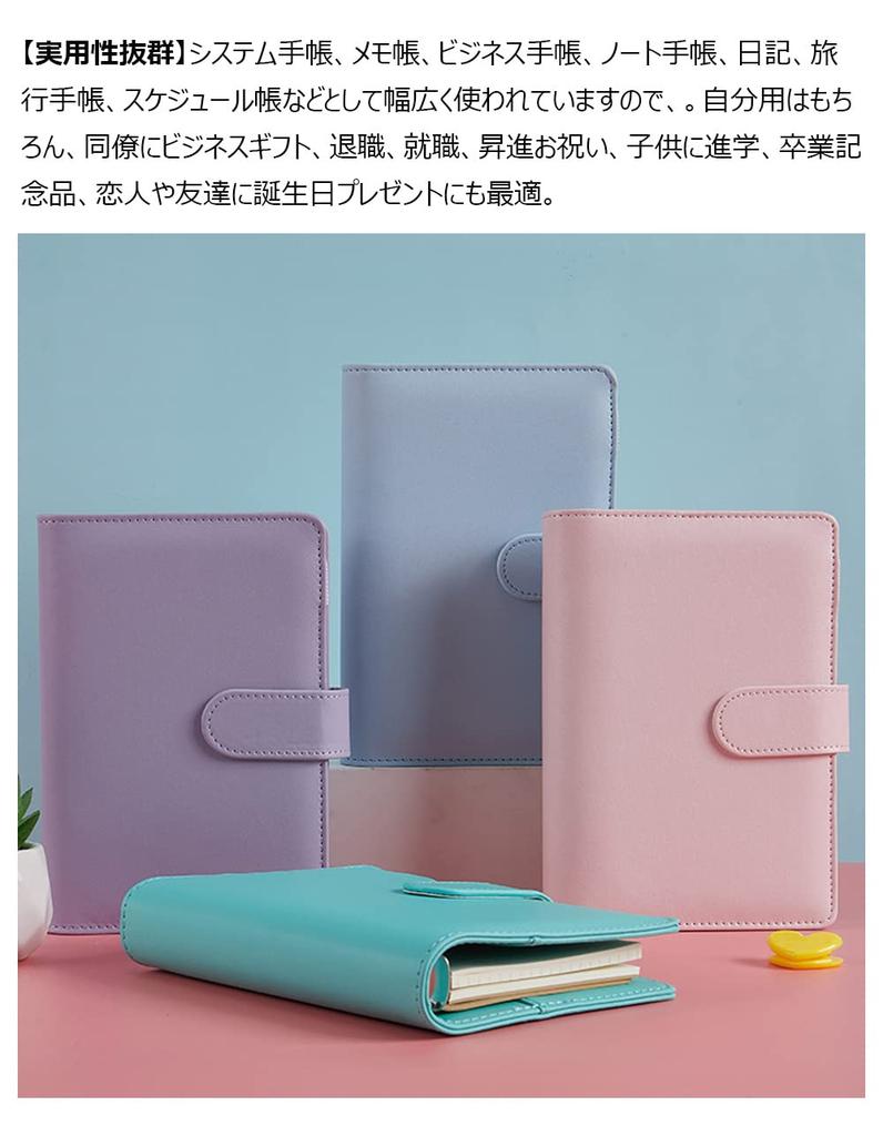 Costowns Skóra A6 z Uchwytami na Długopisy 4 Zawiera 80 Notatek Biuro Biznesowe Idealne na i Promocję 8 Kolorów Wysokiej Jakości Planer, Rozmiar, 6-otworowy, Uchwyt,