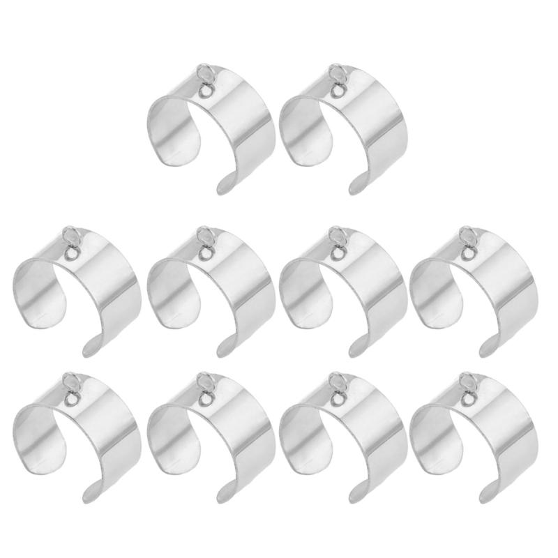 10 Stück Edelstahl Ringrohlinge Offen Verstellbare Fingerringe DIY Schmuckherstellung Rohlinge für Bastler Handgemachtes Geschenk