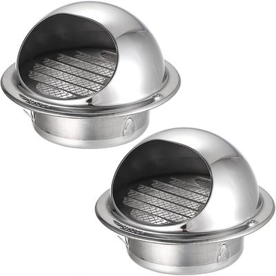 2 Stuks 304 Roestvrij Staal Luchtgat Afdekking Muur Ventilatie Afdekking, Rond 98mm Luchtgat Rooster Scherm Kap Afzuigkap Ventilatie Afdekking met Ingebouwde