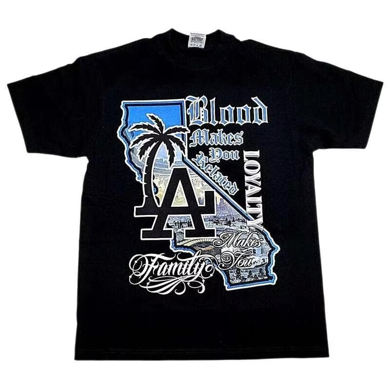 

New hip-hop style printed T-shirts for summer and autumn 2025 loose and trendy short-sleeved cotton couple tops 4XL