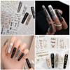 Tomoni Embossed Dark Style Retro English Letter Nail Art Stickers