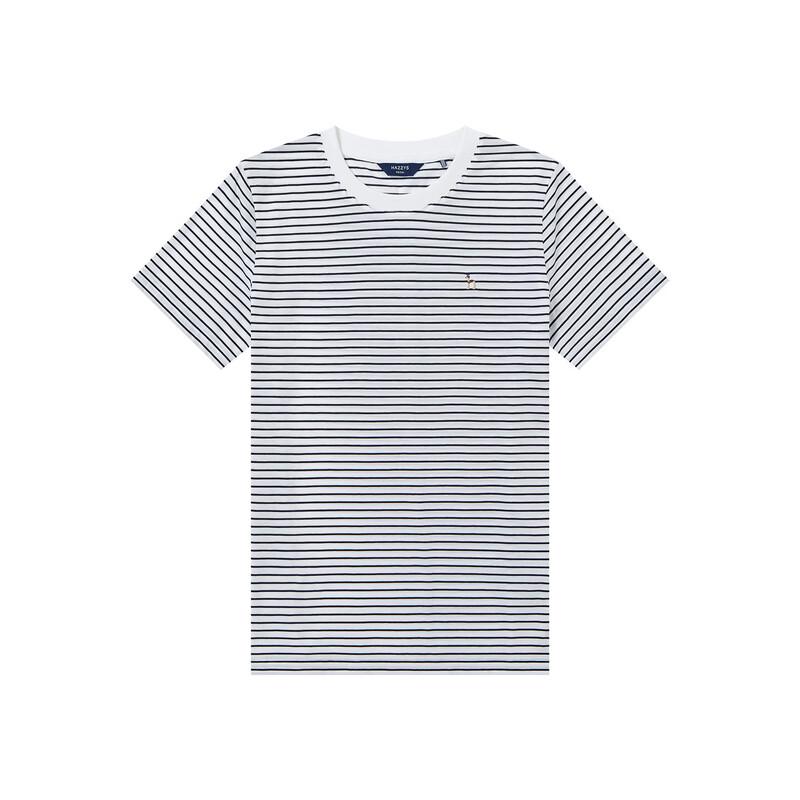 HAZZYS Women's Striped Contrast Crew Neck Short Sleeve T-Shirt