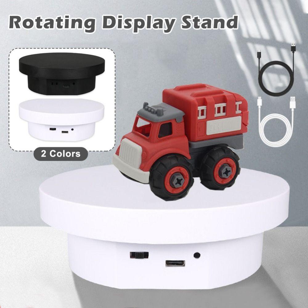 Round Shape Electric Turntable 360° Rotating Motorized Jewelry Show Holder  Live Streaming
