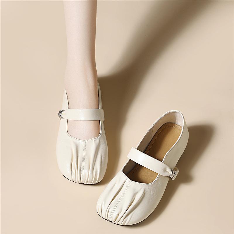 Soft-soled Mary Jane Single Shoes Are Gentle, Small and Fresh, Small Leather Shoes, Doudou Shoes, Fashionable Spring and Summer New Flat-soled