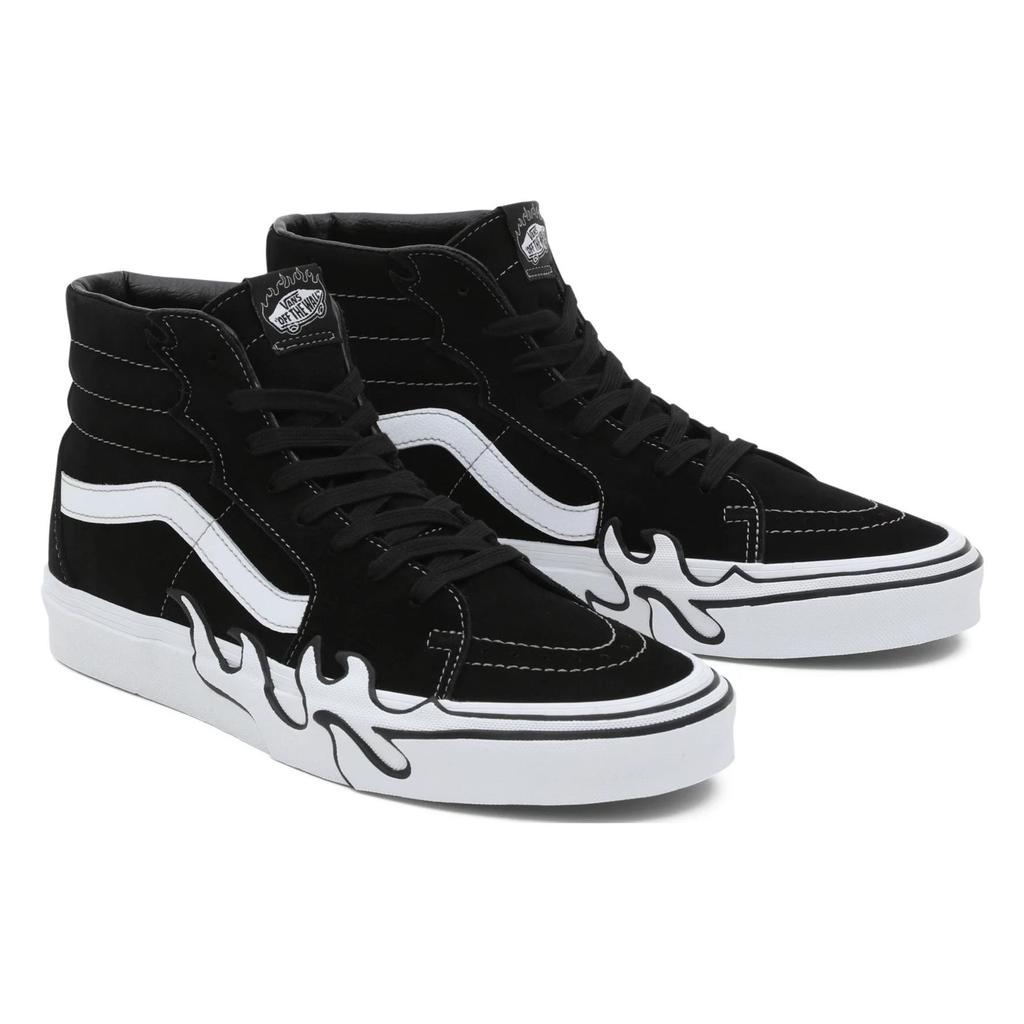 Vans Sk8-Hi Flame - Black Unisex Sneakers White VN0005UJBZW