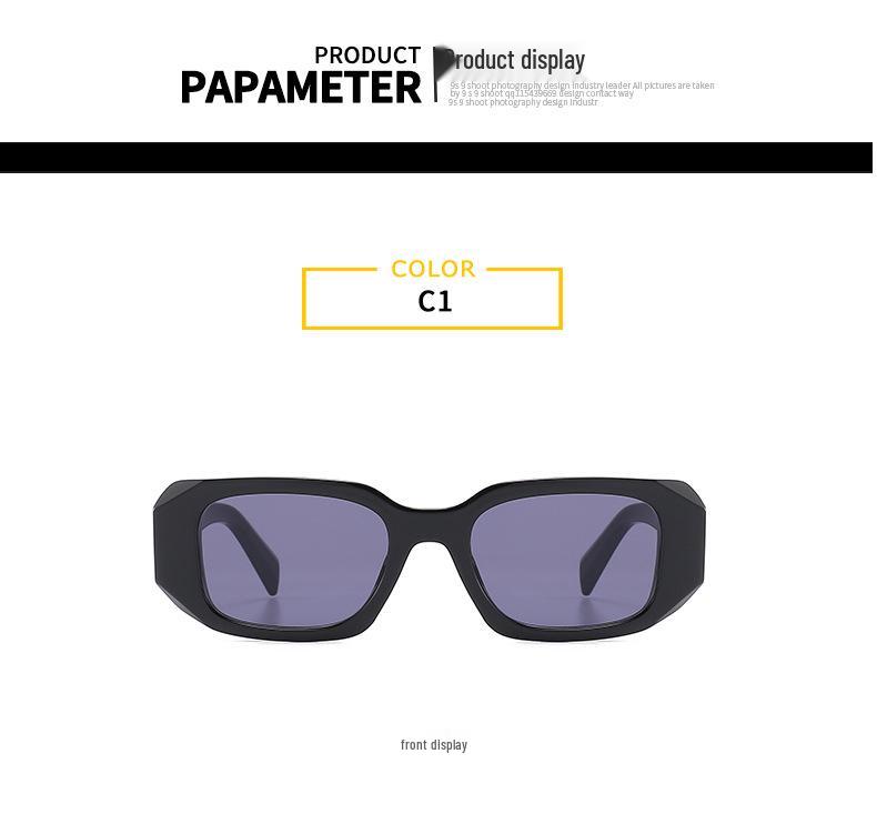 Unisex Trendy Square Frame Sunglasses - European & American Style, Model 21009