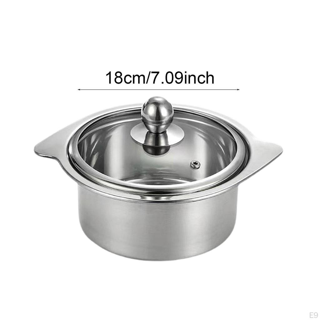 Soup Pot with Lid Cooking Easy To Clean Portable Gift Stainless Steel Kitchen Cookware for
