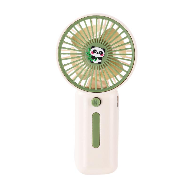 New Outdoor Cooling Cartoon Panda Mini Fan - USB Charging Three-speed Handheld Fan Panda зелёный