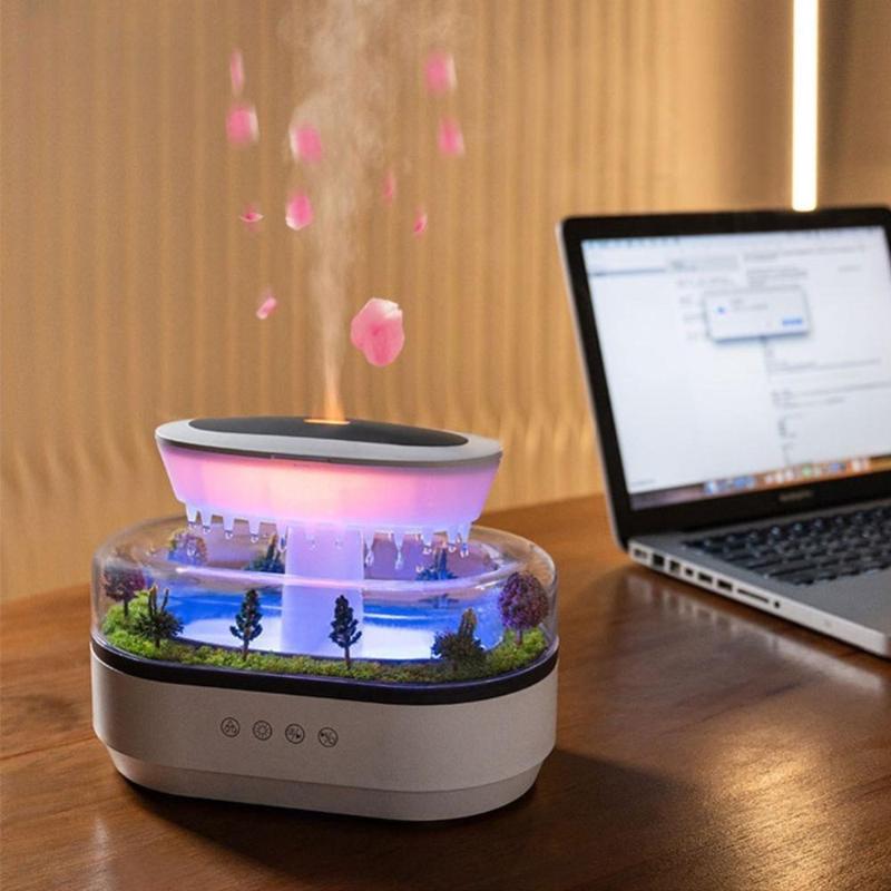 Water Drip Micro Landscape Aromatherapy Diffuser Home Office Essential Oil Diffuser Rain Cloud Air Humidifier