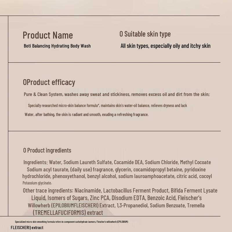 Baitai Balancing Hydrating Shower Gel