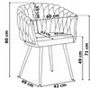 Geflochtener Veloursstuhl Cofton Chrom Samt Beige