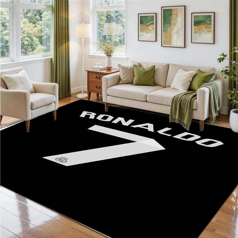 Cristiano Ronaldo Design Crystal Velvet Rug Soft Decorative Mat for Bedroom Entrance