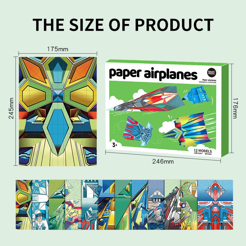 3D Paper Airplane Craft Kit for Kids - Colorful Educational Toy for Boys & Girls