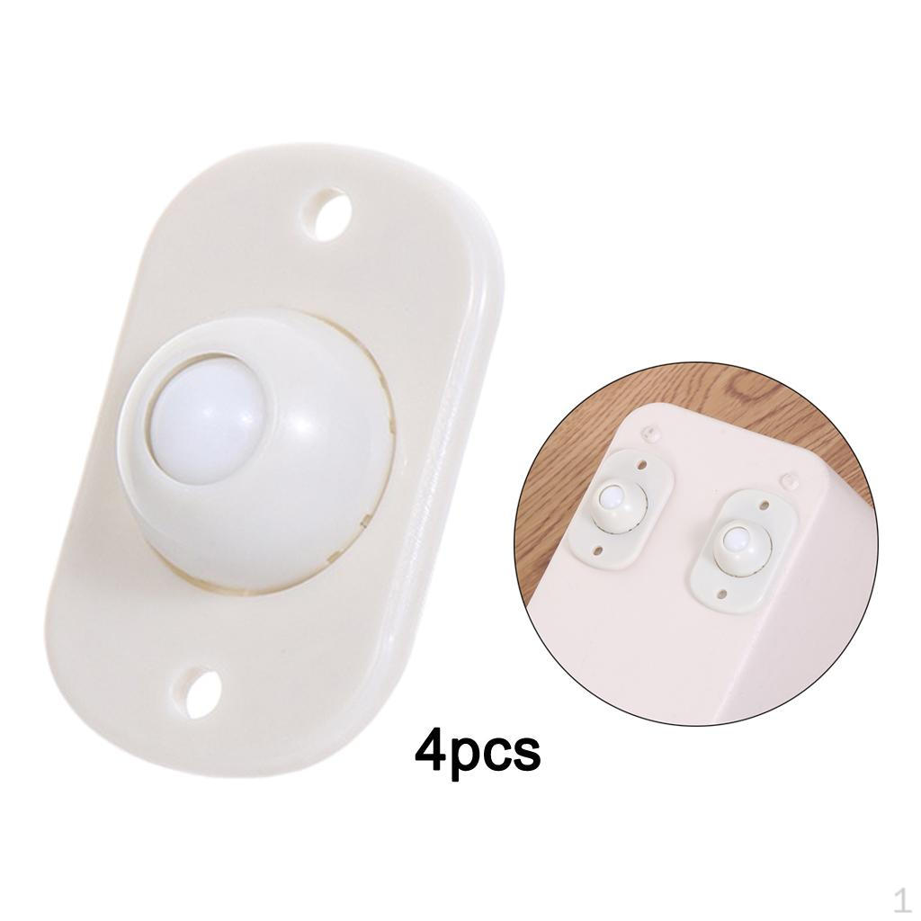 4 Pcs Storage Box Pulley Wheels Bin Plastic Ball