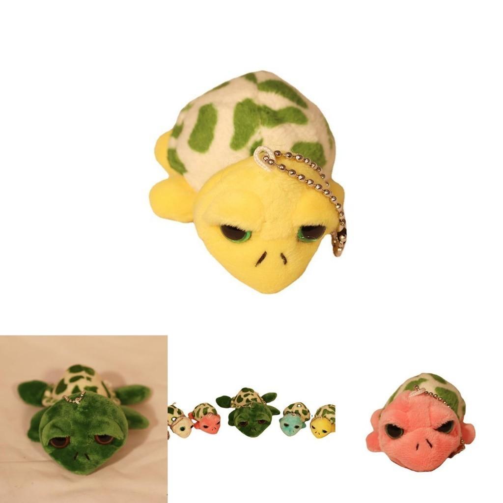Adorable Big Eye Turtle Plush Pendant Soft Pp Cotton Filled Keychain For Bags