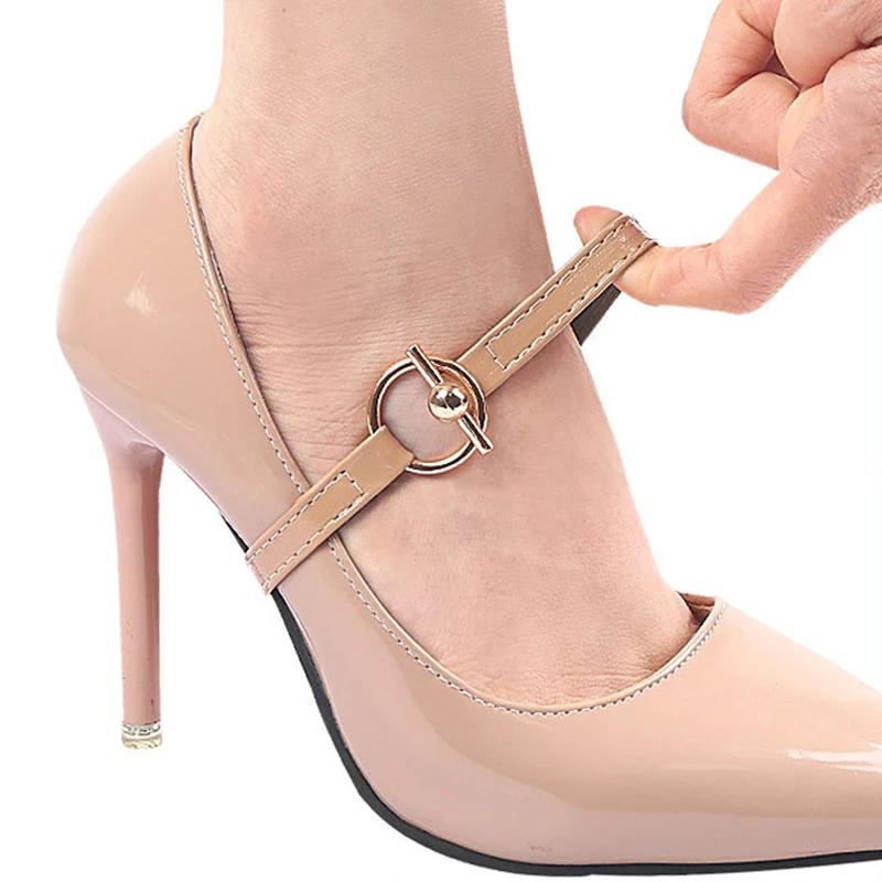 1 Par de Correas Antideslizantes de Moda para Cordones de Zapatos de Mujer Banda Elástica para Tacones Altos Sujeción Hebillas Metálicas Accesorios de Reemplazo para Cordones