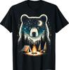 Retro Camping Bear Forest Nature Wildlife T-Shirt