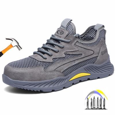 Summer Mesh Safety Shoes Breathable Work Shoes Industrial Construction Indestructible Shoes for Men Steel Toe Safety Work Boots