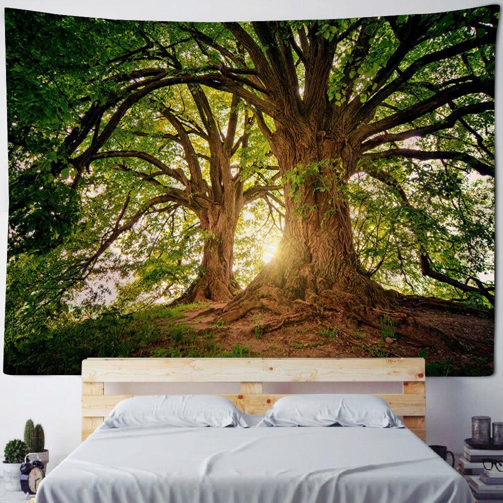 Beautiful Ancient Tree Tapestry, Jungle Landscape, Wall Hanging Cloth, Home Wall Art Decoration, Living Room Background Cloth