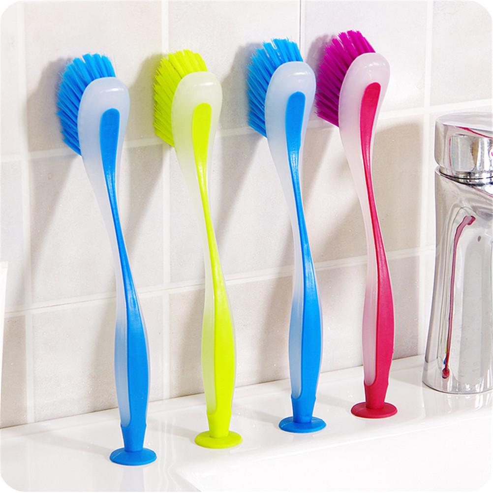 1pc Multifunctional Colorful Vertical Cleaning Brush Kitchen Dishwashing Brush Pot Brush Washing Brush Sink Cleaning
