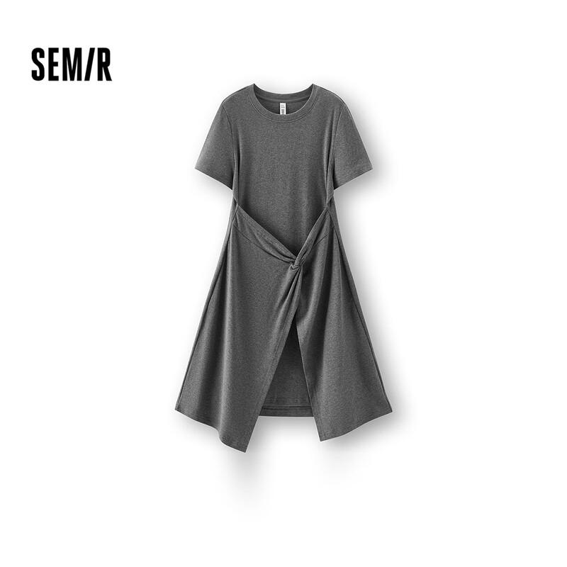 Semir Women s Round Neck Twist-Waist Short Dress L