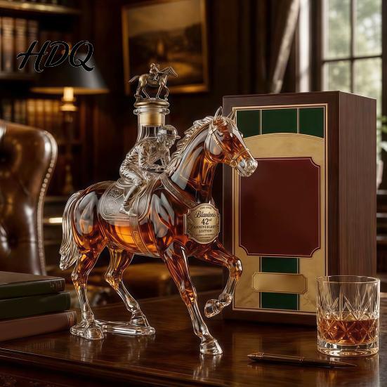 Dárková láhev na whisky pro muže Karafka ve tvaru koně Vysoce borosilikátové sklo Láhev na víno