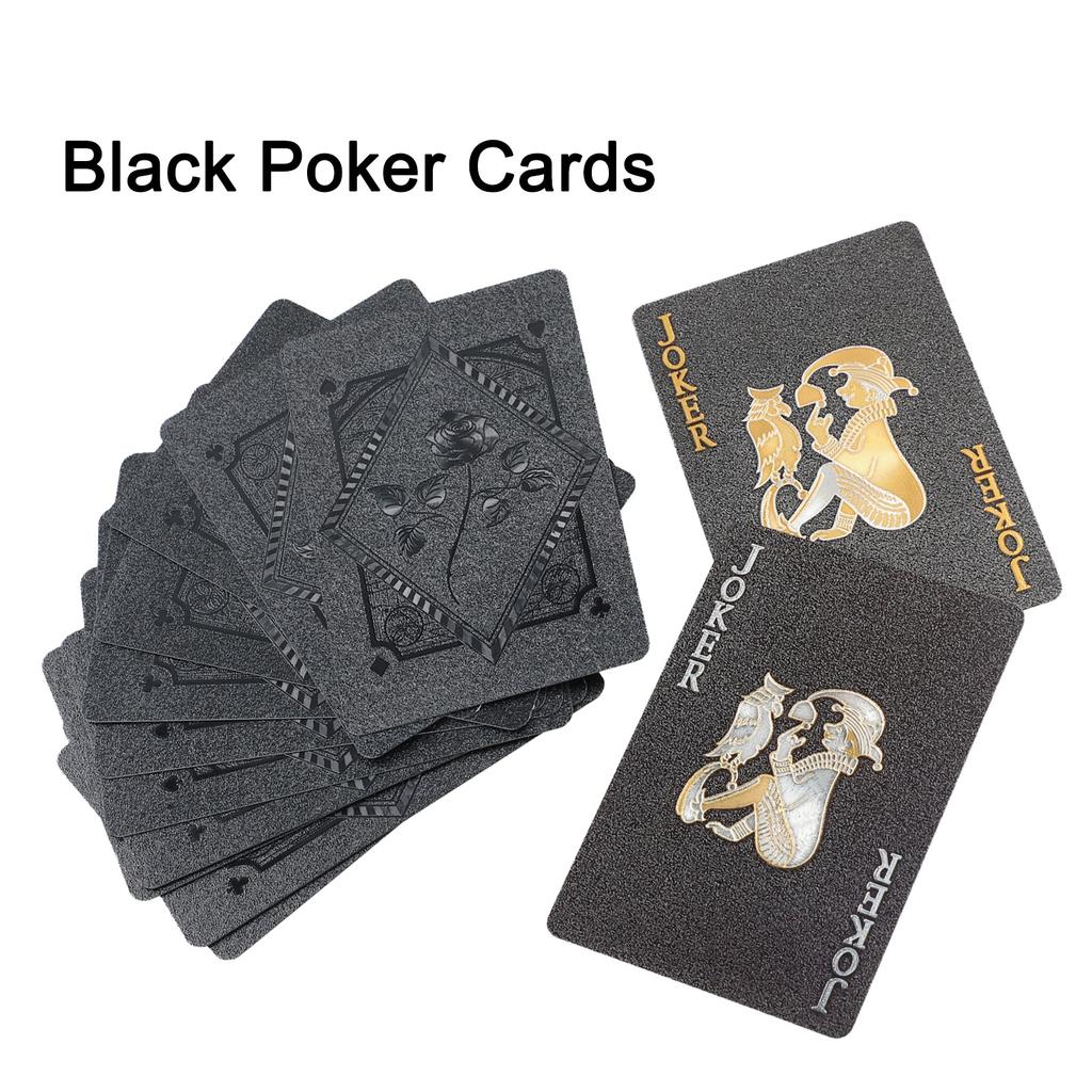 Elegant Black Gold Plastic Playing Cards Smooth Shuffling and Compact Design for Poker Blackjack and Card Games