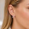 1 Pair Women Circle Earrings, Bow Design Zinc Alloy Earrings with Transparent Cubic Zirconia, Goddess Style Earrings for Daily Wear Work Party