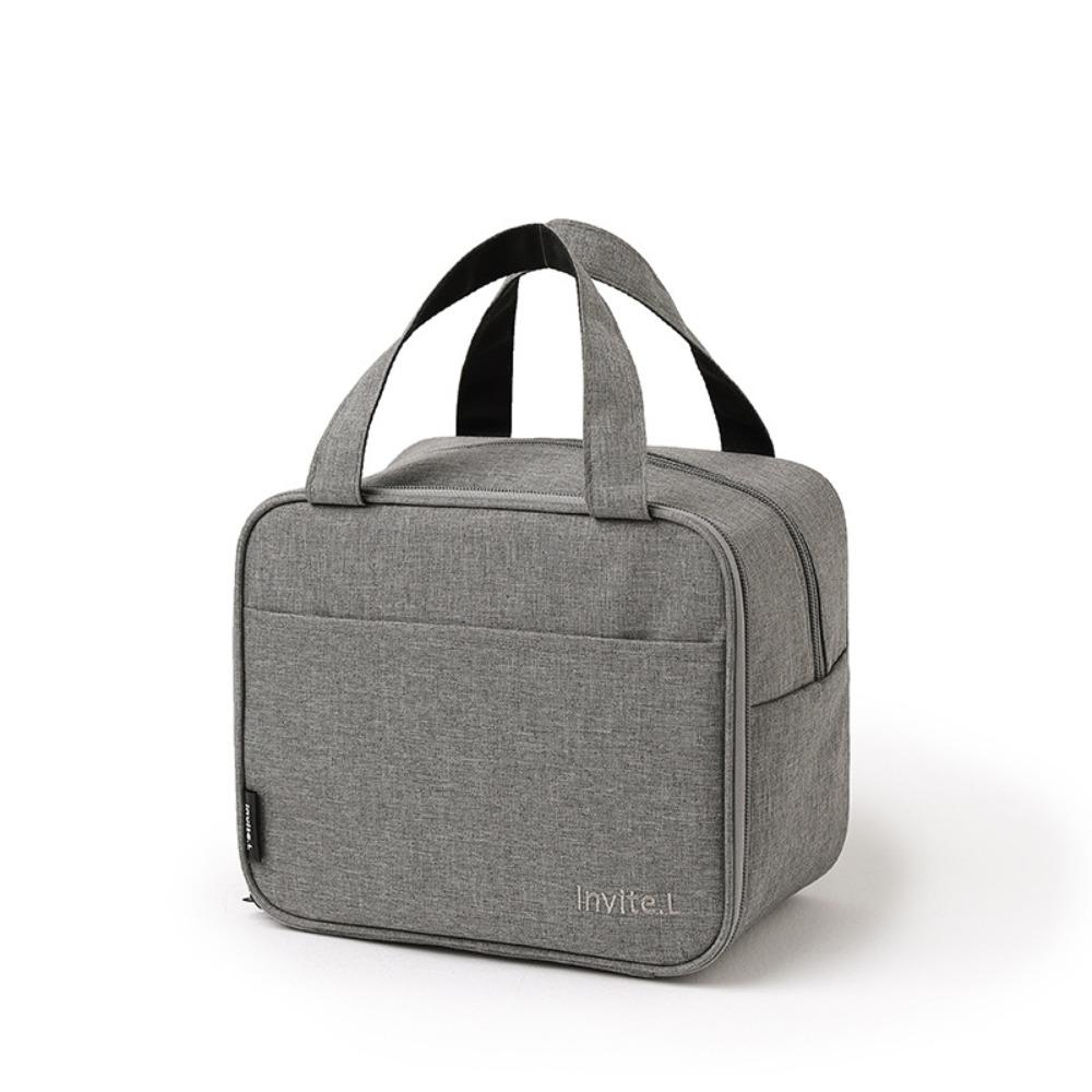 Foldable Insulated Lunch Bag Double Layer Cooler Lunch Handbag Handheld Insulated Bag  Picnic Style 5