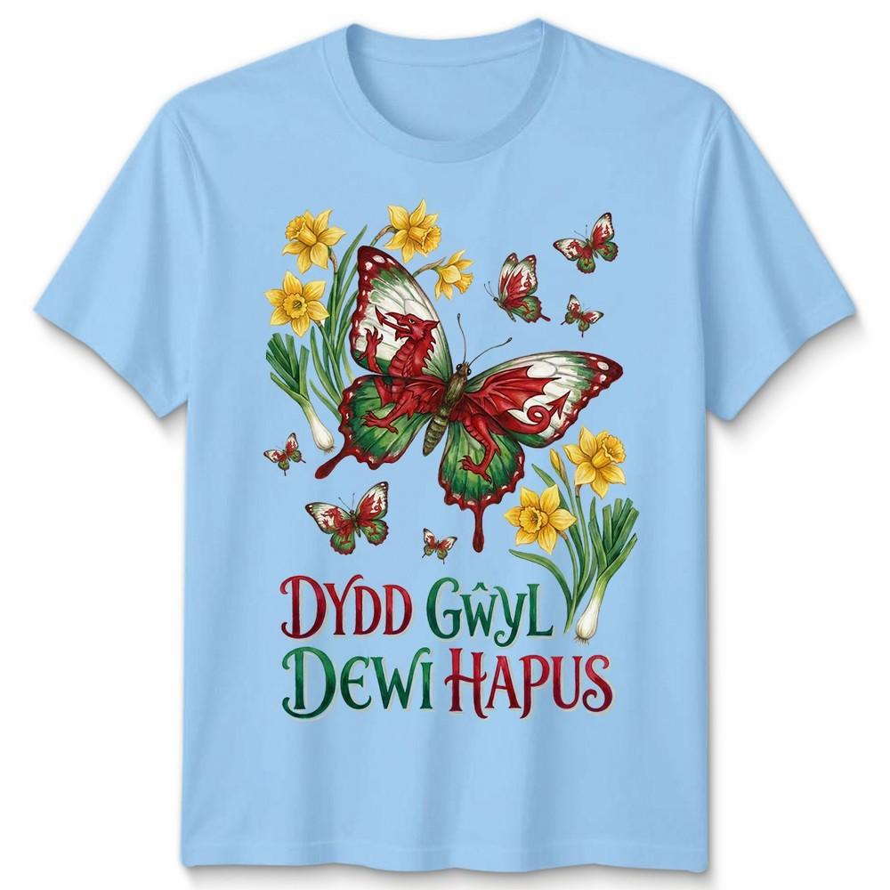 St Davids Day Outfit For Unisexs Unisexs Welsh Flag Daffodils Graphic Unisex T Shirt S