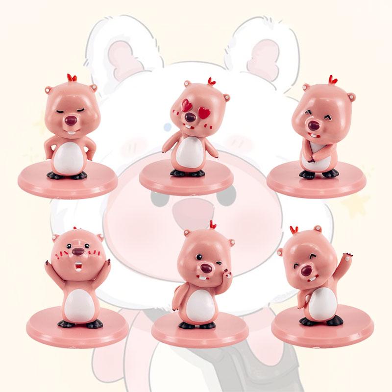 Zanmangloppy Figurine 6pcs Action Figure Model Toys Desktop Decoration Kids Gift