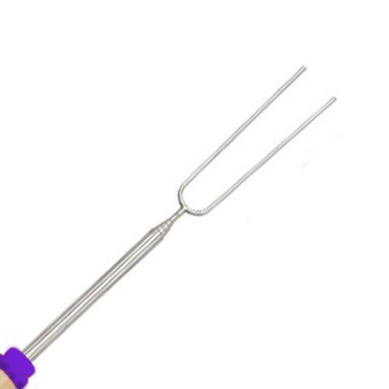 Telescopic BBQ Fork Stainless Steel U-shaped Kabob Skewers Extendable Marshmallow Hot Dog Roasting Sticks for Campfire Picnic Outdoor Cooking