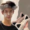 2Pcs Soft Coral Fleece Cat Ear Headband - Facial Hair Care Accessories, Face Wash Makeup Spa Hair Care Headband
