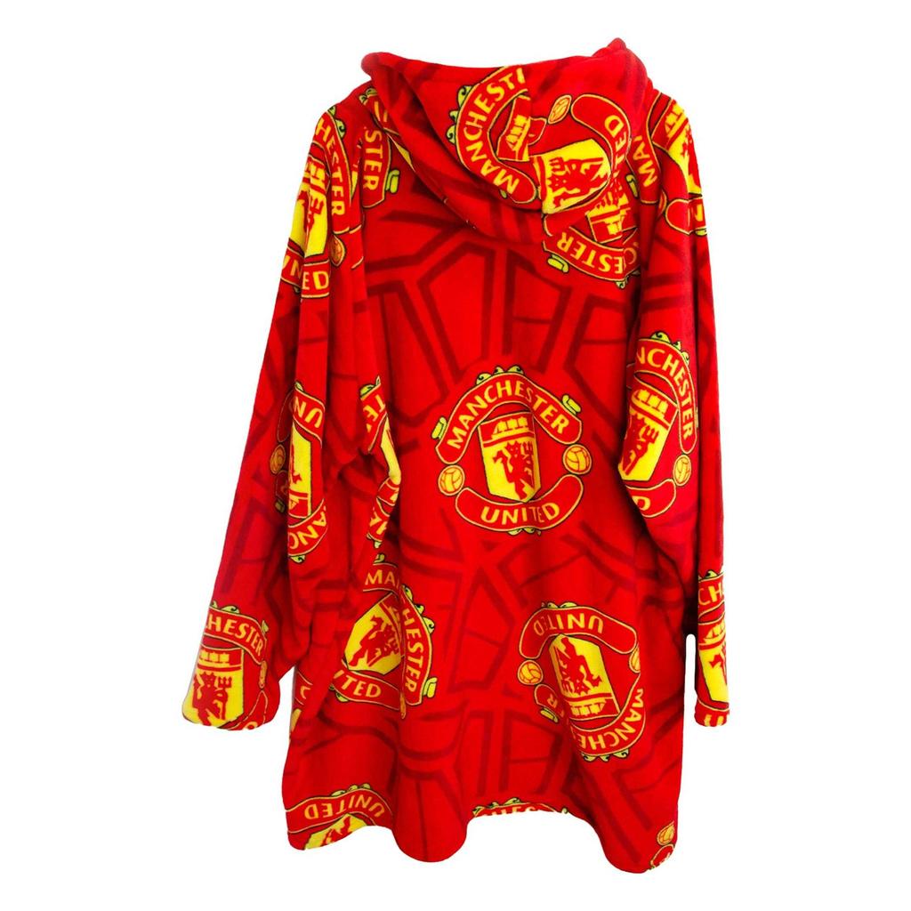 Manchester United FC Childrens/Kids Crest Fleece Oversized Blanket Hoodie