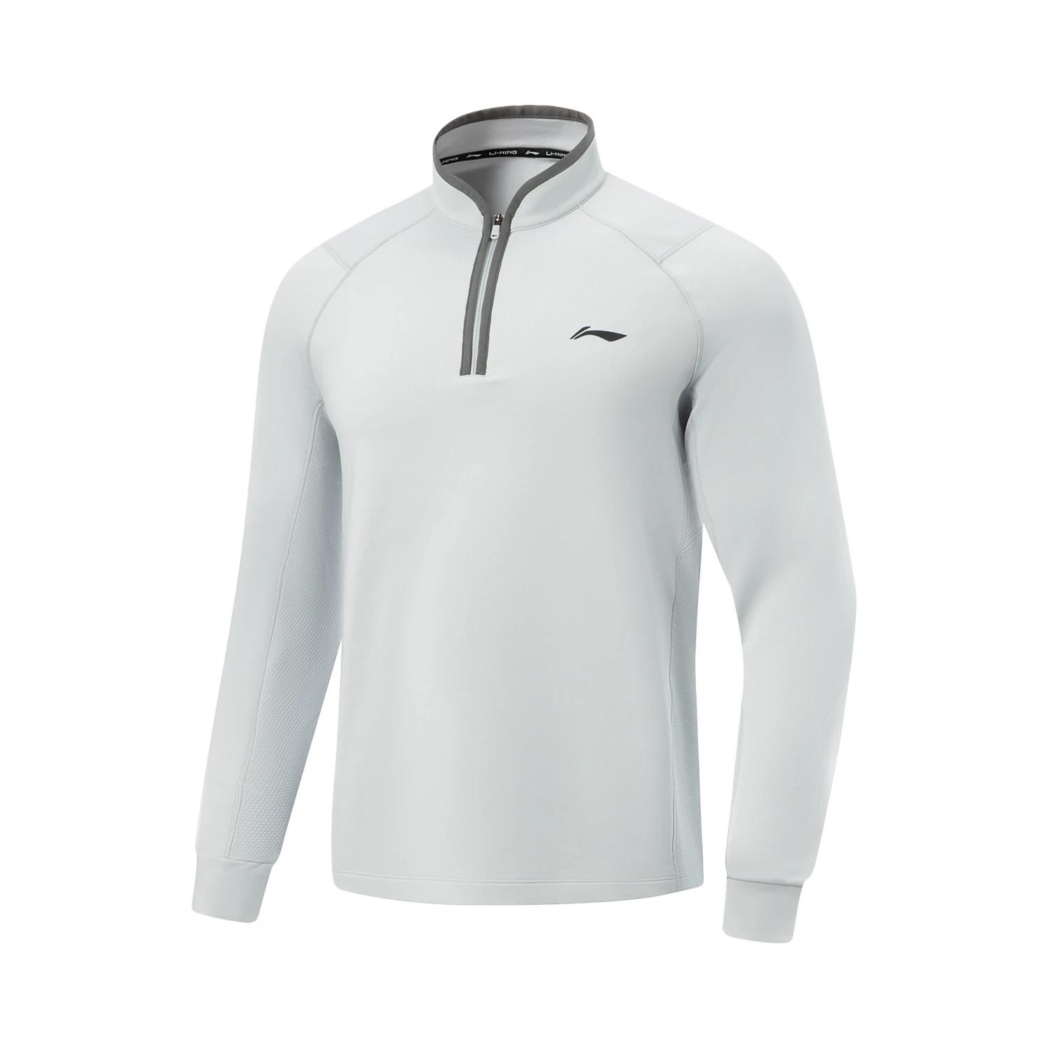 

Li-Ning Удобная Модная Простая Футболка с Воротником-стойкой Универсальная Повседневная с Длинным Рукавом Мужские Топы ATLV353-2 M