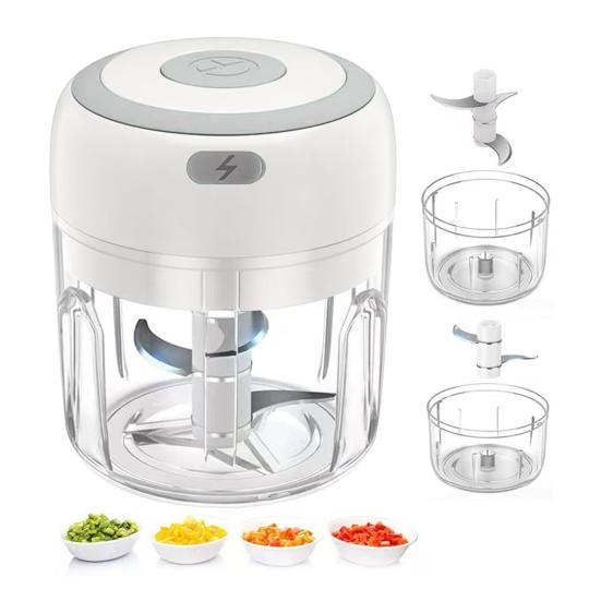 Yousheng Rechargeable Garlic Chopper 100/250ml Mini Food Processor for Vegetables Fruits Nuts Meat One-Button Operation Garlic Clay Machine