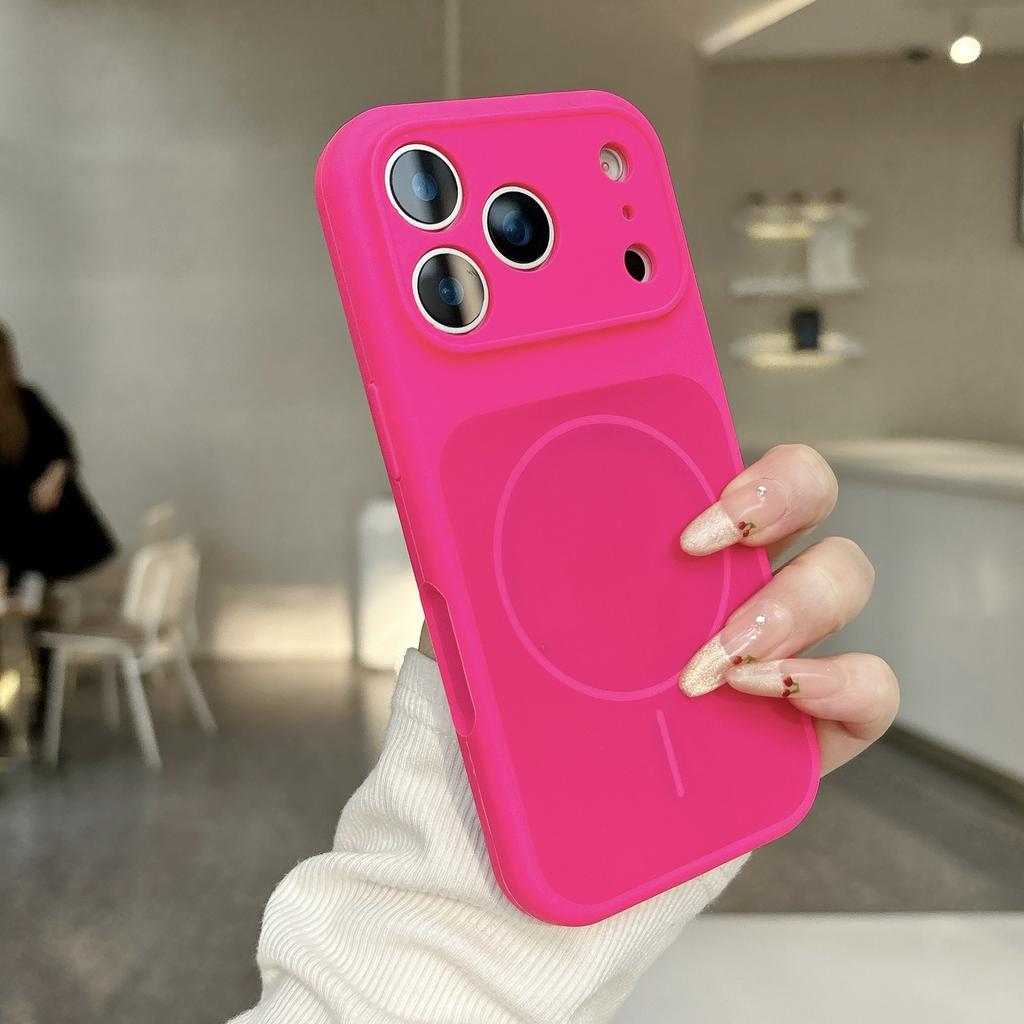 Applicable To iPhone17ProMax Mobile Phone Case Two-color Liquid Silicone Magnetic Suction Apple 16ai Button All-inclusive Lens