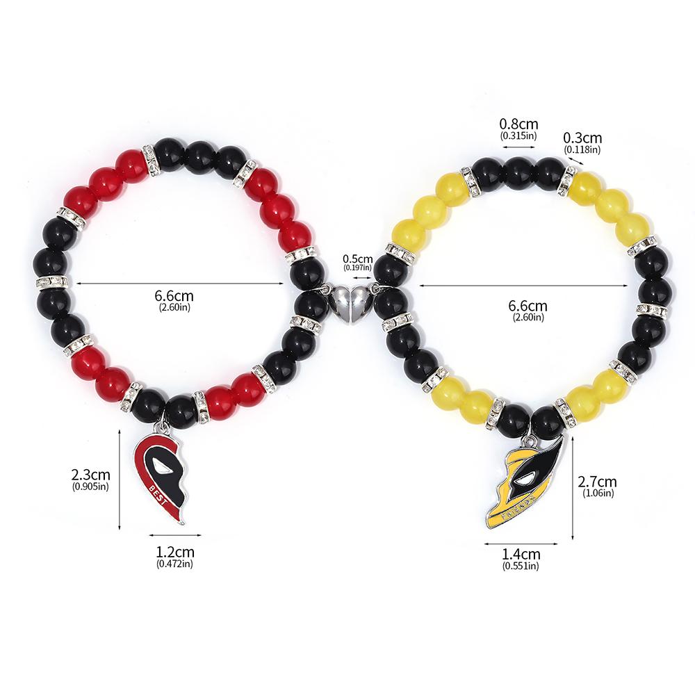 

New 2pcs Deadpool and Wolvers Bracelet For Best Friend Bracelet Gifts set