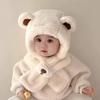 Fleece integrierte Baby Plüschmütze Verdickte Babykappe Ohrenschützerkappe Winter Warme Accessoires