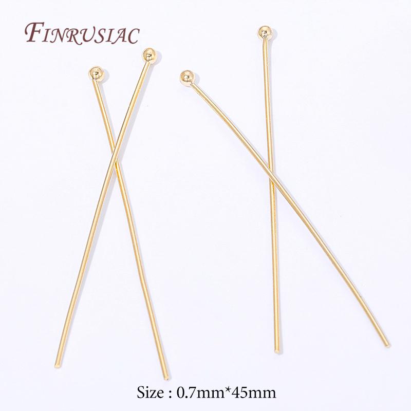 18K Gold Plated Ball Head Pins,Long Stem Beading Pins For Jewelry Making,DIY Craft Jewelry Findings,Earrings Accessories