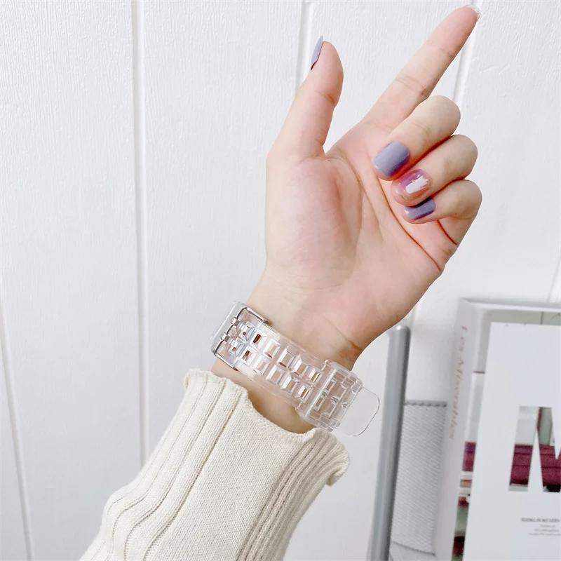 Silicone Strap+Case For Huawei Band 9 8 Transparent Watchband Replacement Bracelet for Honor Band 7 6 Protector Case Accessories