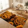 Highland Cow Theme Soft Crystal Velvet Rug Custom Name & Text Print Non Slip Floor Rug for Bedroom Living Room