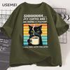 Funny Coffee Cat TShirt Summer Cotton Short Sleeve Cat Mama T Shirt Coffee Lover Tee Shirt Retro Cat T Shirt Unisexs Clothes
