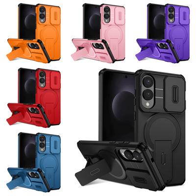 Luxus Armor Magnetische Hülle für Samsung Galaxy S25 Edge S26 S24 S23 S22 Plus Ultra FE A15 A26 Linsenständer Abdeckung Kabelloses Laden